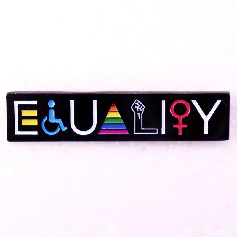 Pin's emaille Equality, chaque lettre remplacee par un symbole