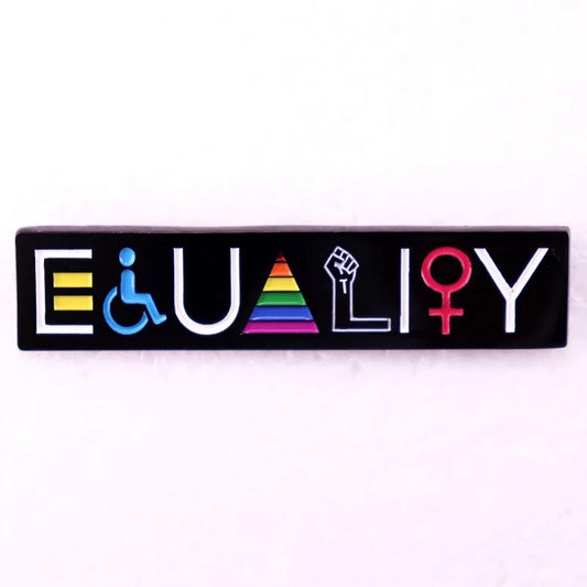 Pin's emaille Equality, chaque lettre remplacee par un symbole