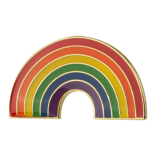 Pins émaillé en arc aux six couleurs de l'arc-en-ciel, format plat de 25 sur 12 millimètres
