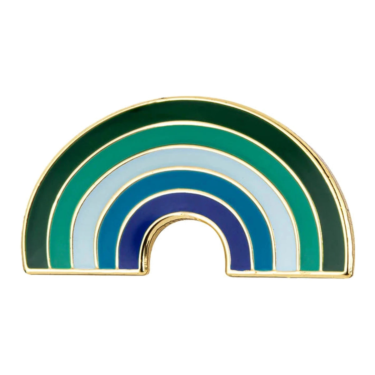Pins émaillé en arc aux couleurs du drapeau gay masculin : verts, blanc, bleus et violet