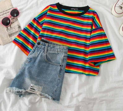 T-shirt Rayé Multicolore