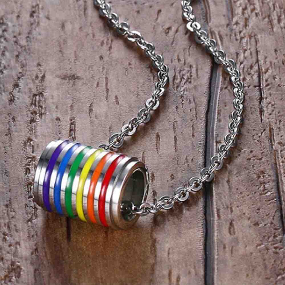 Collier Acier — Pendentif LGBT