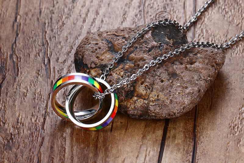 Collier LGBT — Anneaux Doubles