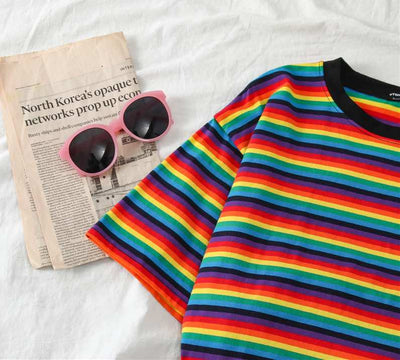 T-Shirt Rayé Multicolore