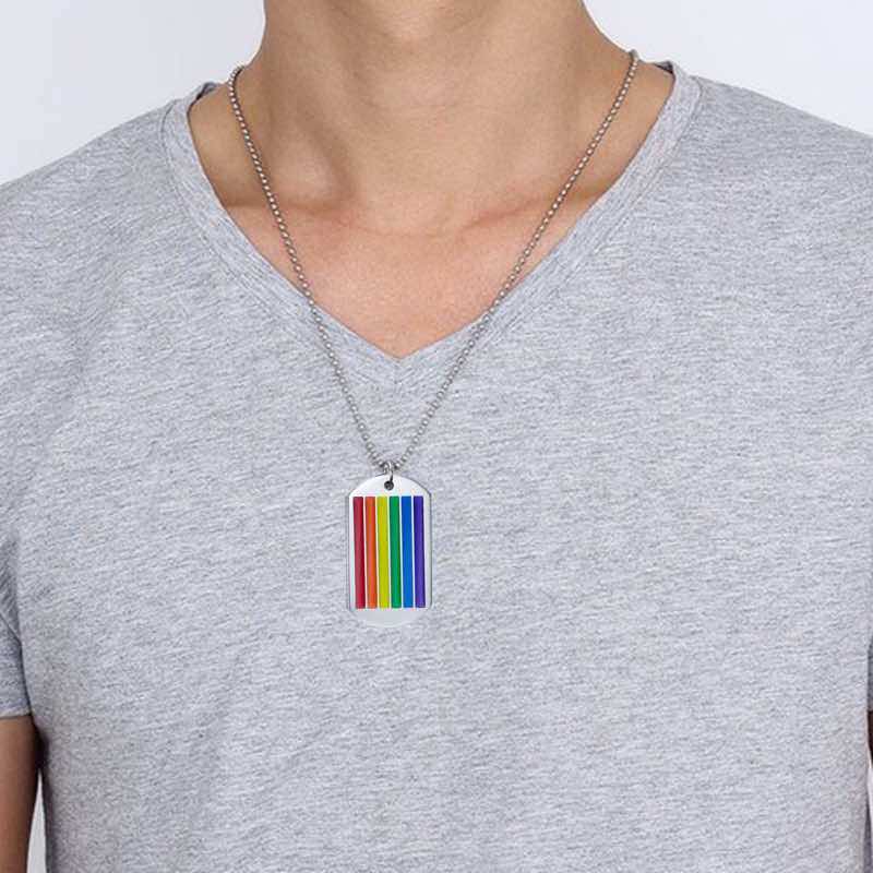 Collier LGBT — Plaque Argentée