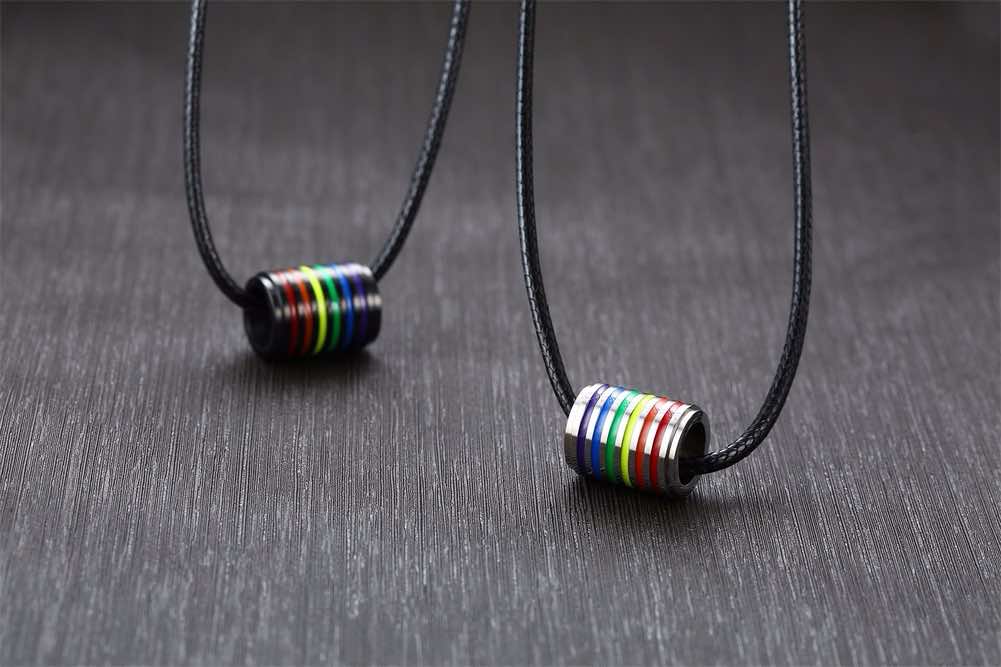 Collier Cuir — Pendentif LGBT