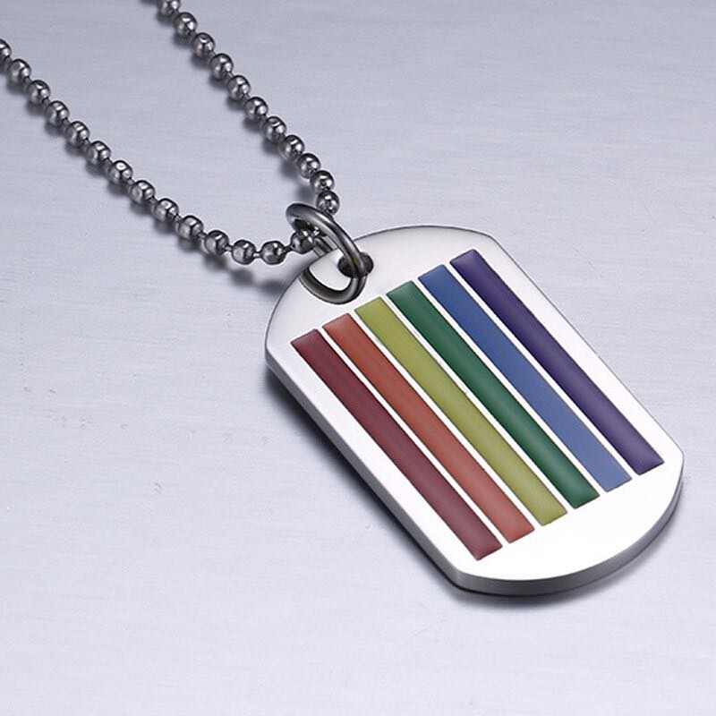 Collier LGBT — Plaque Argentée
