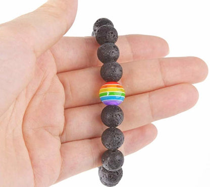 Bracelet LGBT — Perles en lave