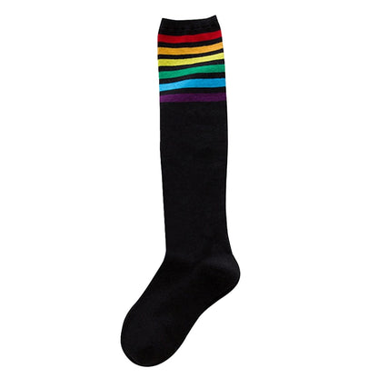 Chaussettes Hautes Arc-En-Ciel Noires