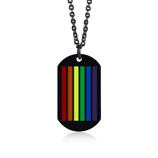 Collier Plaque Noire LGBT
