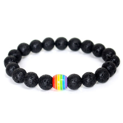Bracelet LGBT Perles Lave