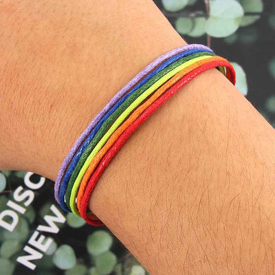 Bracelet LGBT <br/> Cordes Arc-en-Ciel