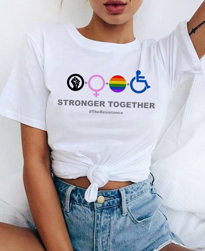 T-shirt Lgbt Féministe Handicap Noir