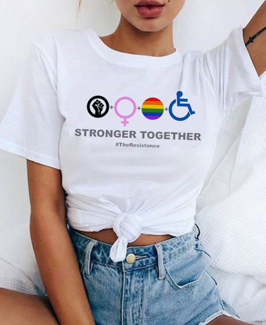 T-shirt Lgbt Féministe Handicap Noir